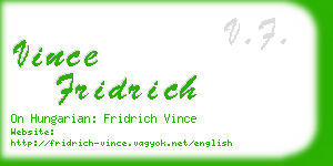 vince fridrich business card